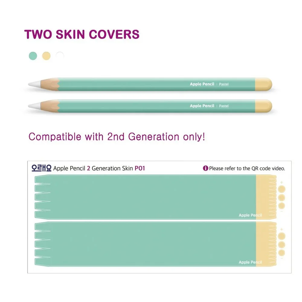 Apple Pencil Skin [2 Pack] Ultra Thin 3M Premium Vinyl Cover - 2nd Generation